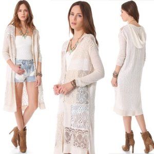 FREE PEOPLE MAGIC DRAGON CROCHET CARDIGAN DUSTER M